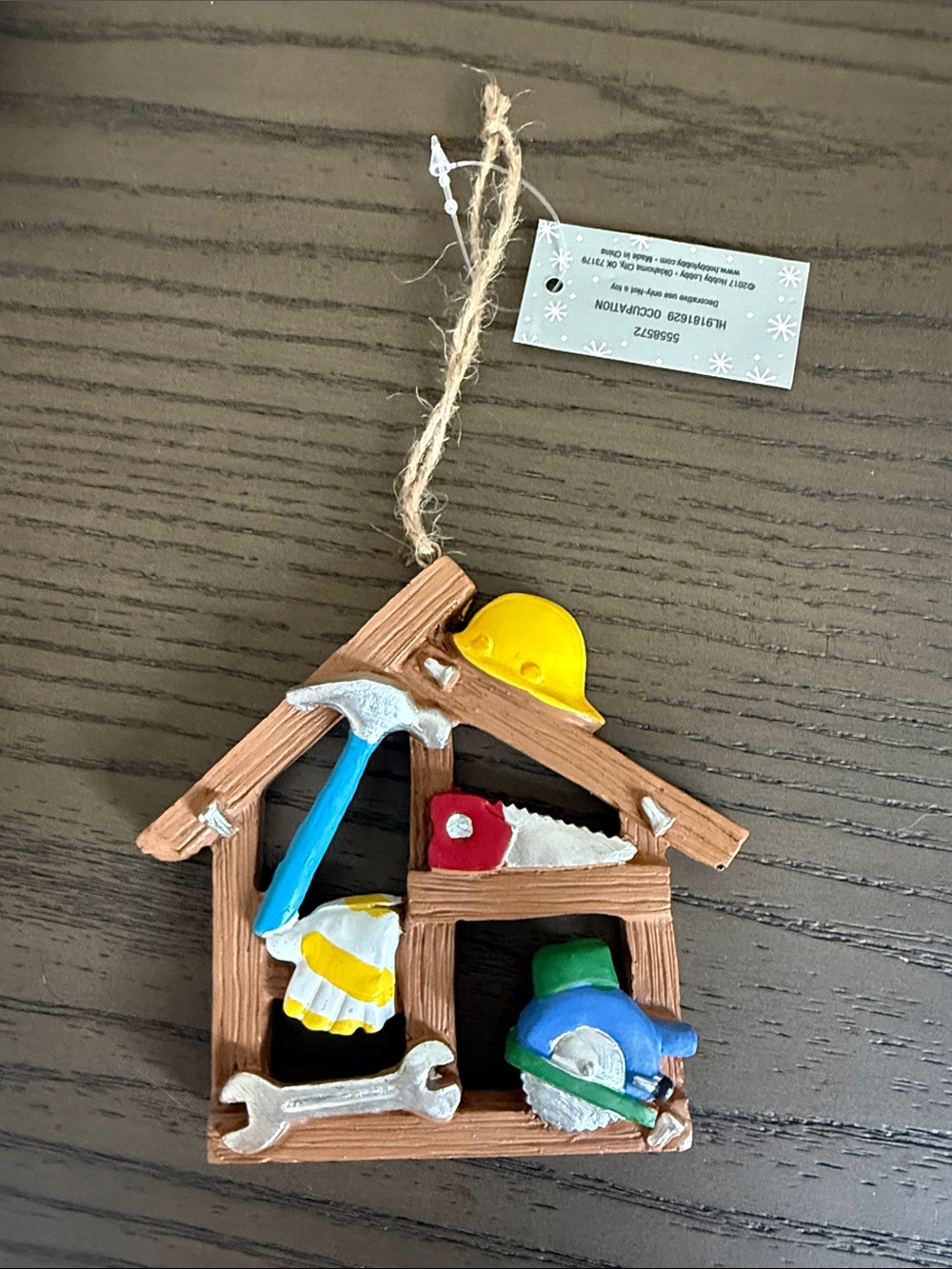 Holiday Construction Tools Ornament - Yellow, Blue, Red, Green